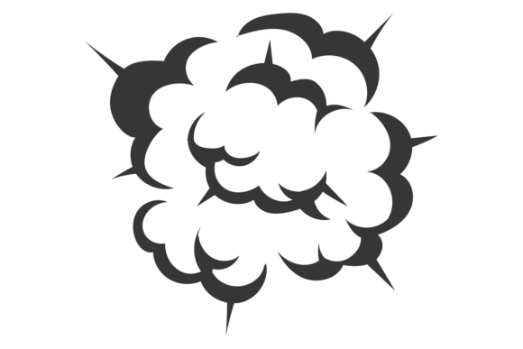 Blast Effect in Comic Retro Style. Ink D