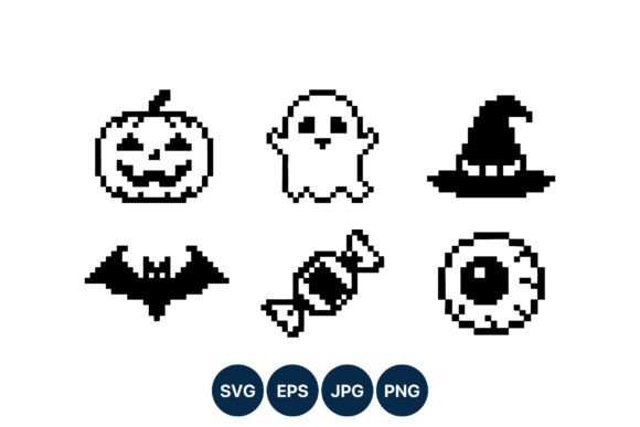 Pixel Art Halloween Icons Set Review