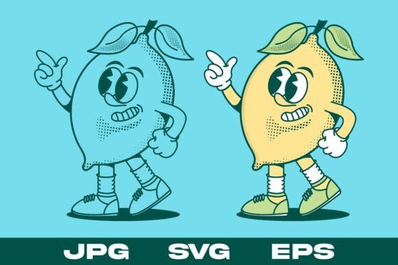 Retro Cartoon Lemon Mascot Character Review