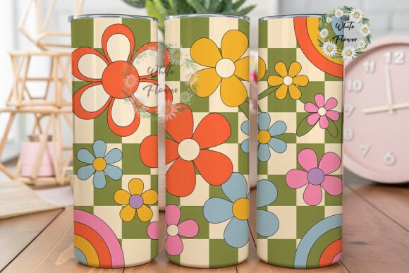 Retro Checkerboard Flowers Skinny PNG Review