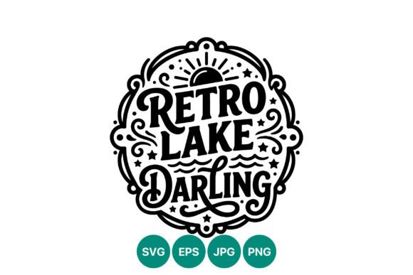 Retro Lake Darling Circle Vector Art Review