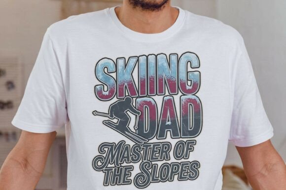 Retro Skiing DAD Sublimation PNG Review for Real Embroidery Projects